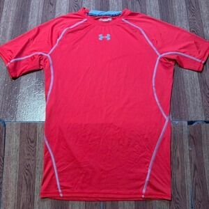 Under Armour Red Heat Tech Retro Sportswear Compression Shirt Large